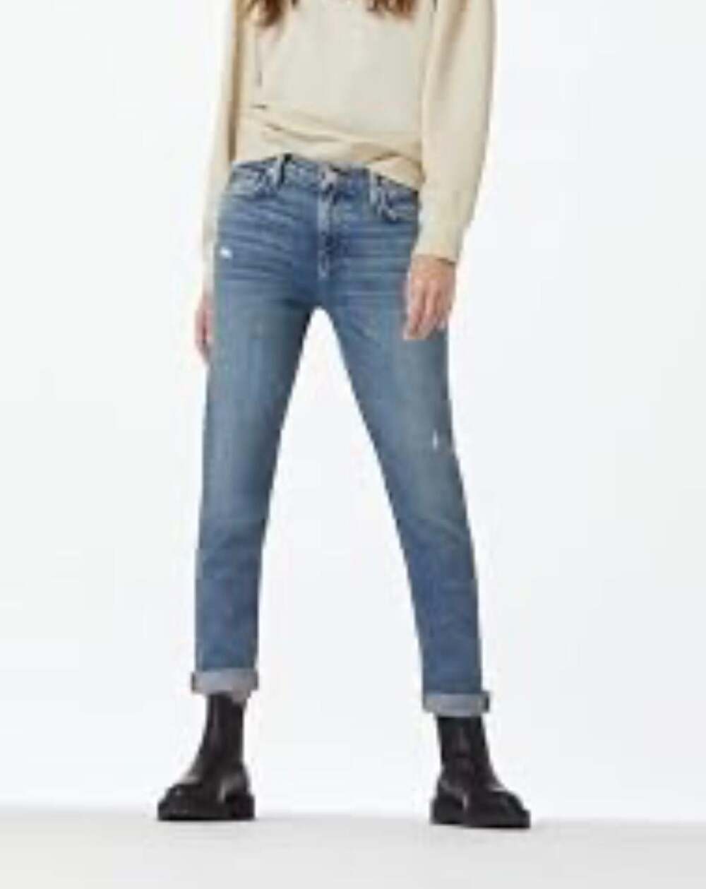 Hudson Jeans Lana Slim Boyfriend Mid-Rise Distressed 28